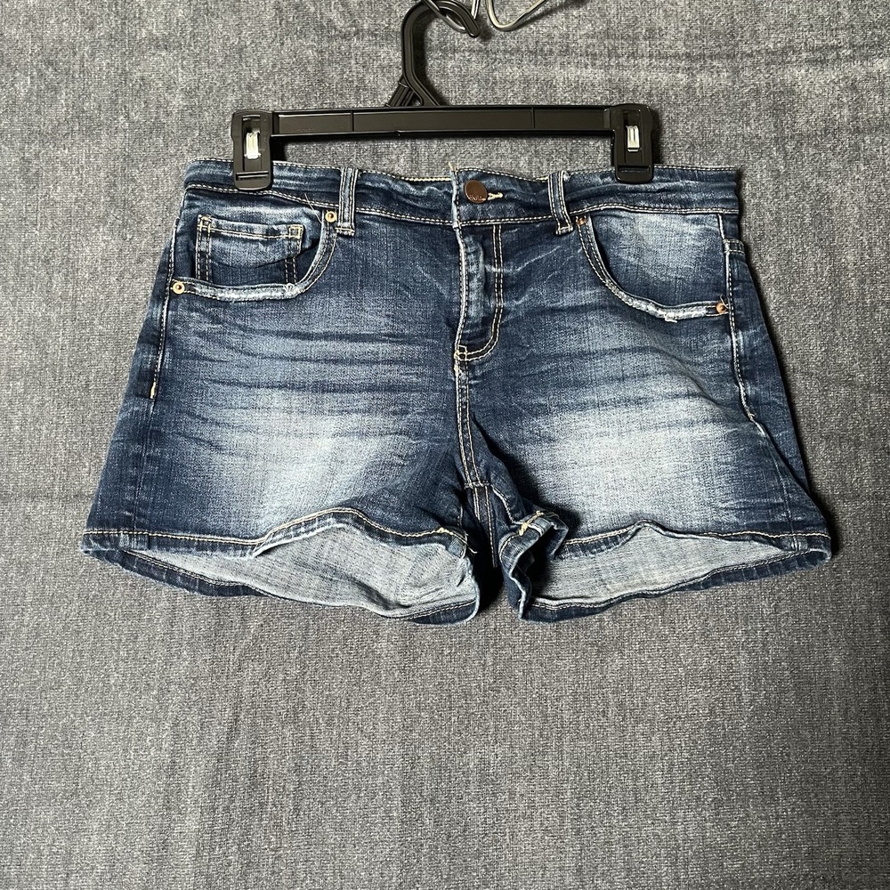 BKE Victoria Denim Shorts Womens Size 29 Buckle Distressed Jean Cut Off Blue